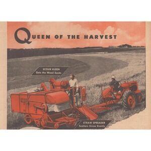 1946 Allis Chalmers Vintage Print Ad All Crop Harvester Farm Equipment Ag